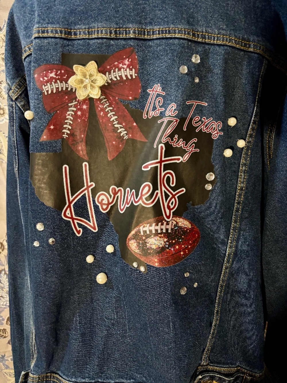 Flour Bluff Hornets Jean jacket PLUS